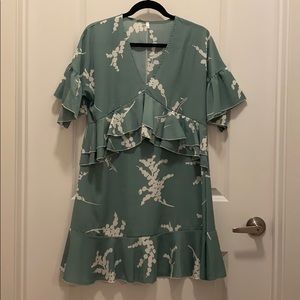 Green floral Dress